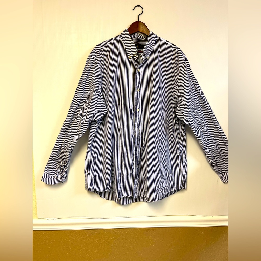 Ralph Lauren Men’s Navy Blue & White Button Down Shirt XXL